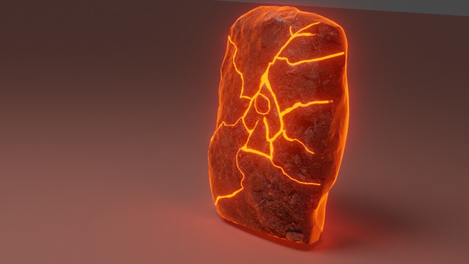 Glowing Rock With Logo